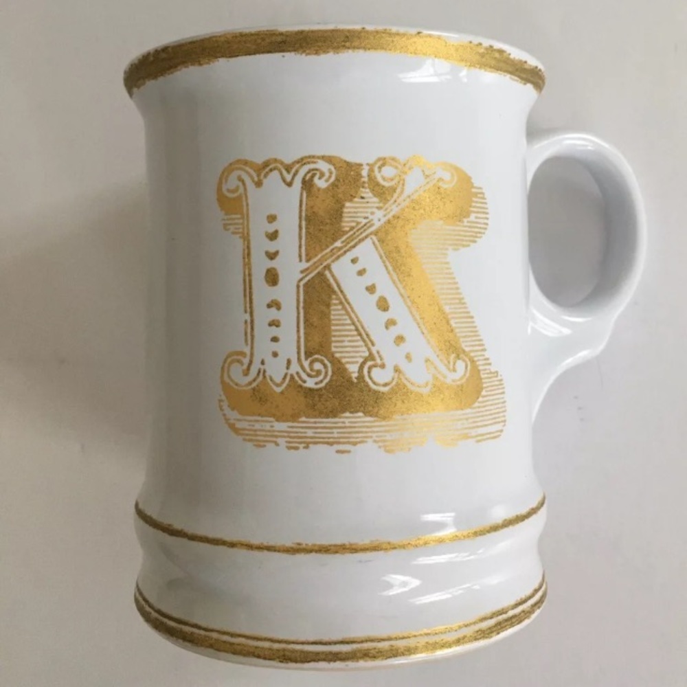 Williams Sonoma Initial monogram K Coffee Mug